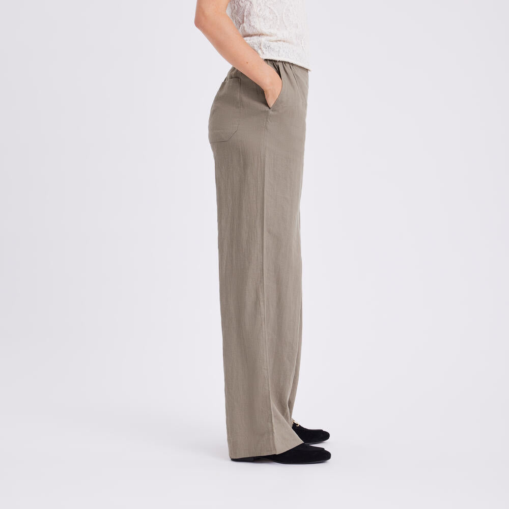 Linea Long hørbukser - Light Army